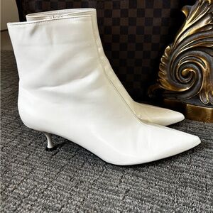 Zara Ivory Kitten Heel Ankle Boot